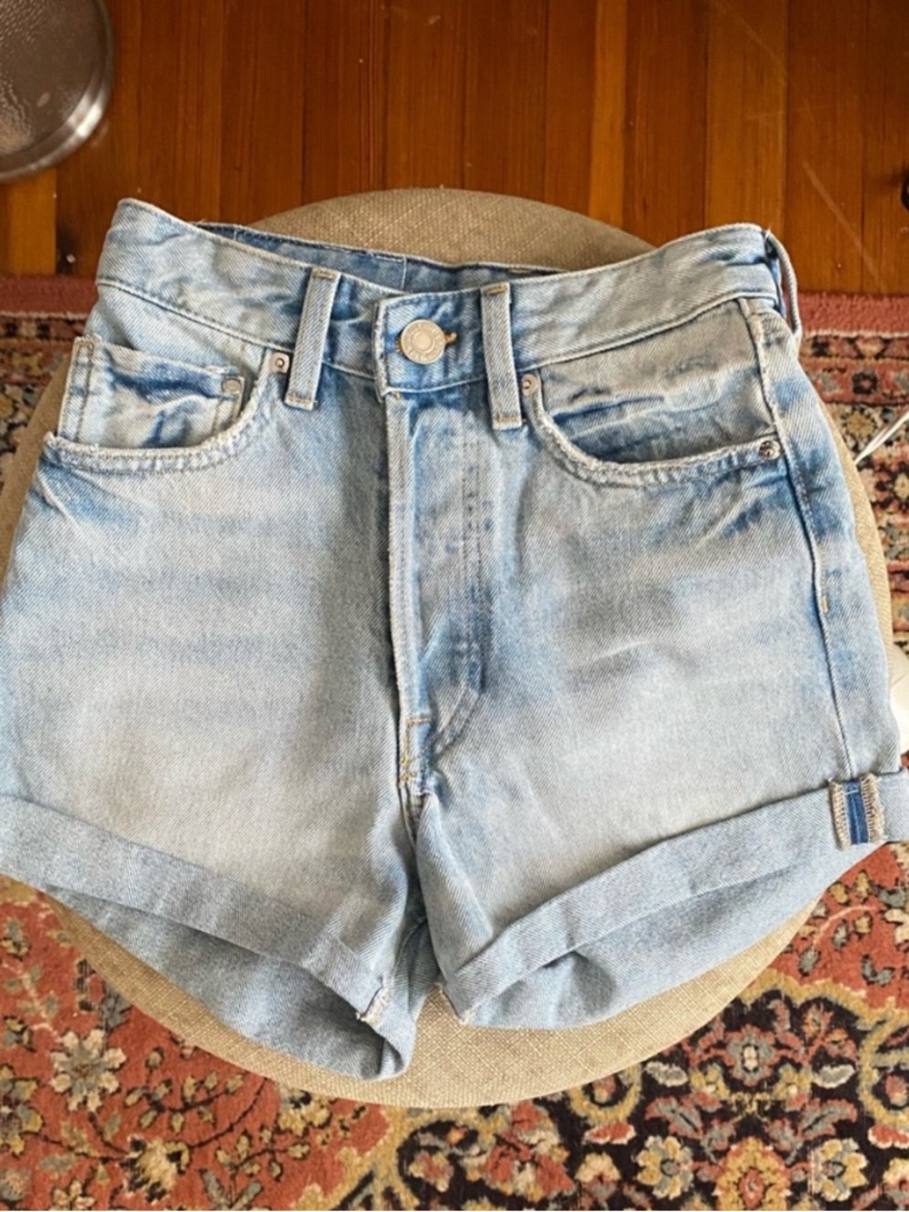 H&M high rise denim shorts
